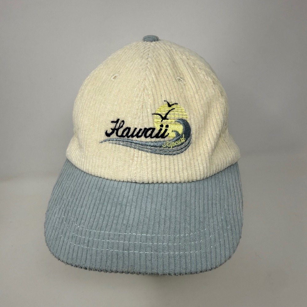 Rip Curl Hawaii Corduroy Baseball Cap Cream Blue Adjustable Strapback Hat